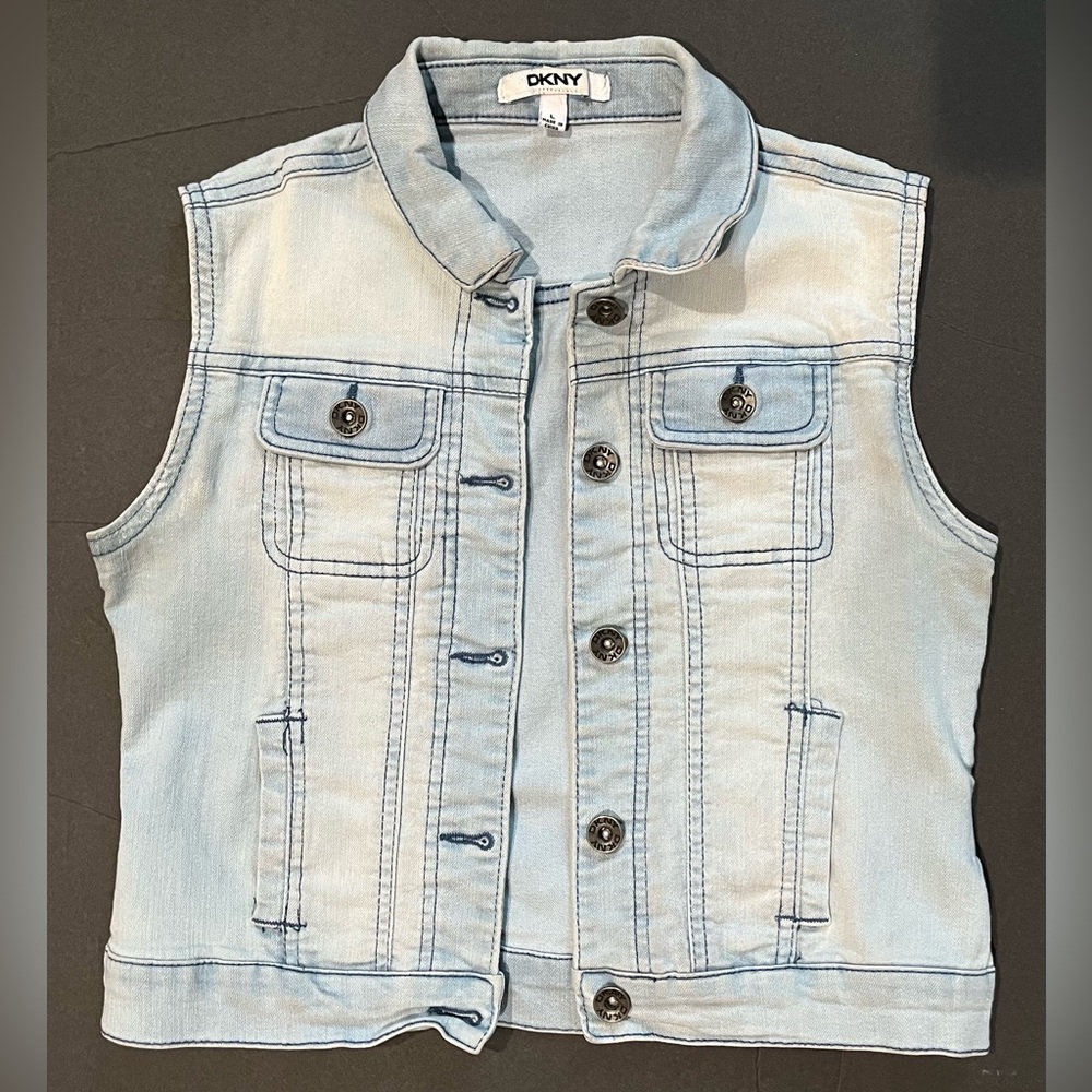 Children’s DKNY Light Blue Faded Jean Vest